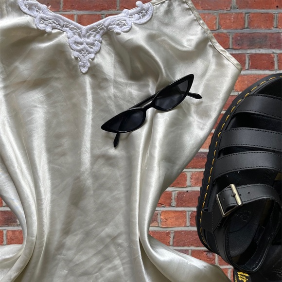 Vintage White Satin Slip Dress - Picture 3 of 3